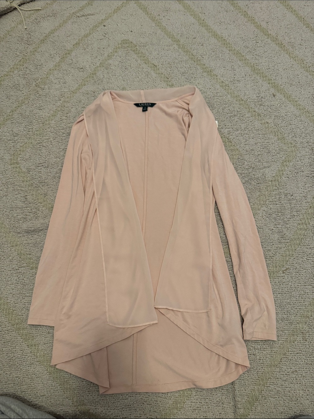 Lauren Ralph Lauren Blush Open Front Drape Cardigan XS